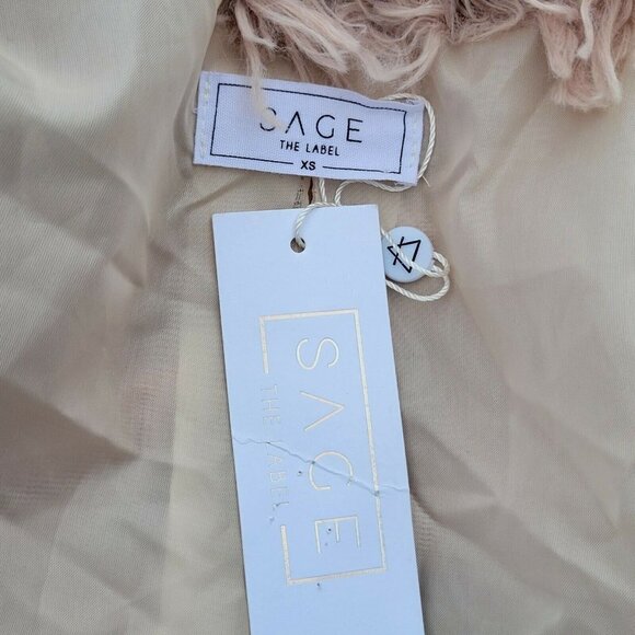 Sage Colorblocked Fringe Faux-Fur Multi-Color Coat Women's. Size XS. NWT… - Picture 12 of 14